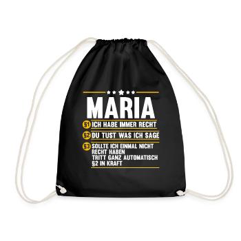 Maria - Turnbeutel - Schwarz - Vorne