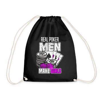 Poker - Real Poker Men Make Girls - Poker Player D - Turnbeutel - Schwarz - Vorne