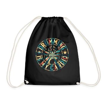 Drum Player Drummer - Drumming Is My Cardio - Drawstring Bag - black - Front