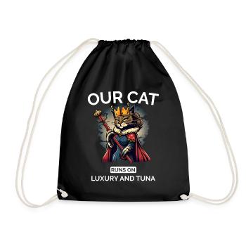Chat Maman Papa Dessin Animé Reine Chat - Sac de sport léger - noir - Devant