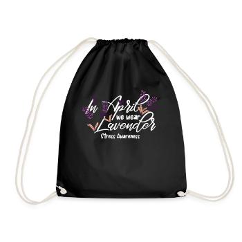 In April we wear lavender - the flower of the - Drawstring Bag - black - Front