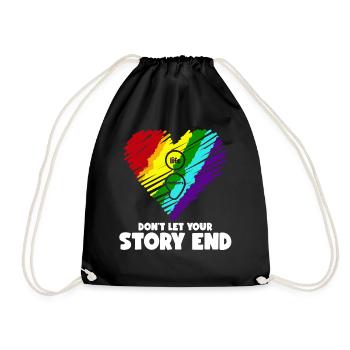 Life Matters Don't Let Your Story End Stress - Drawstring Bag - black - Front