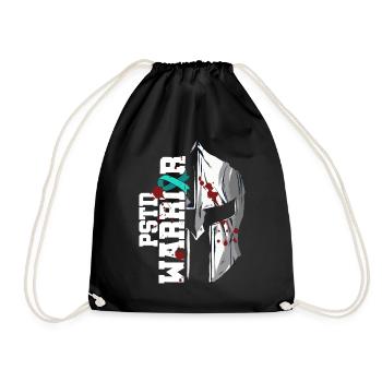 Pstd Warrior National Stress Awareness Month Helmet - Drawstring Bag - black - Front