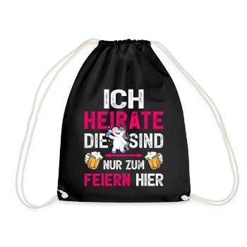 Frauen JGA Braut T-Shirt Junggesellinnenabschied - Turnbeutel - Schwarz - Vorne