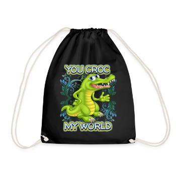 Crocodile Crocodile, disant, jeu de mots, Saint-Valentin - Sac de sport léger - noir - Devant
