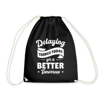 Procrastinating Vintage Fan Procrastinator - Drawstring Bag - black - Front