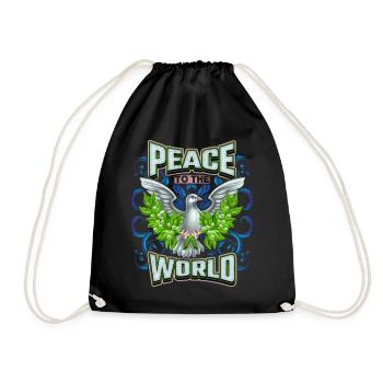 Paix, paix disant avec colombe de la paix - Sac de sport léger - noir - Devant