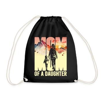 Mère avec une fille Fête des mères Montagnes Maman Enfant - Sac de sport léger - noir - Devant