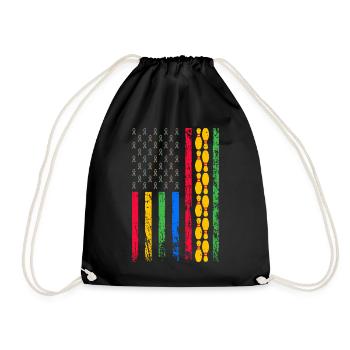 American sports flag - Drawstring Bag - black - Front