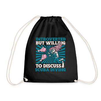 Introverted But Willing To Discuss Scuba Diving - Drawstring Bag - black - Front