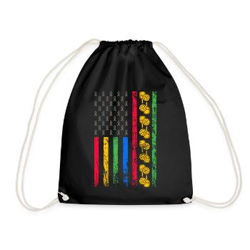 American sports flag - Drawstring Bag - black - Front