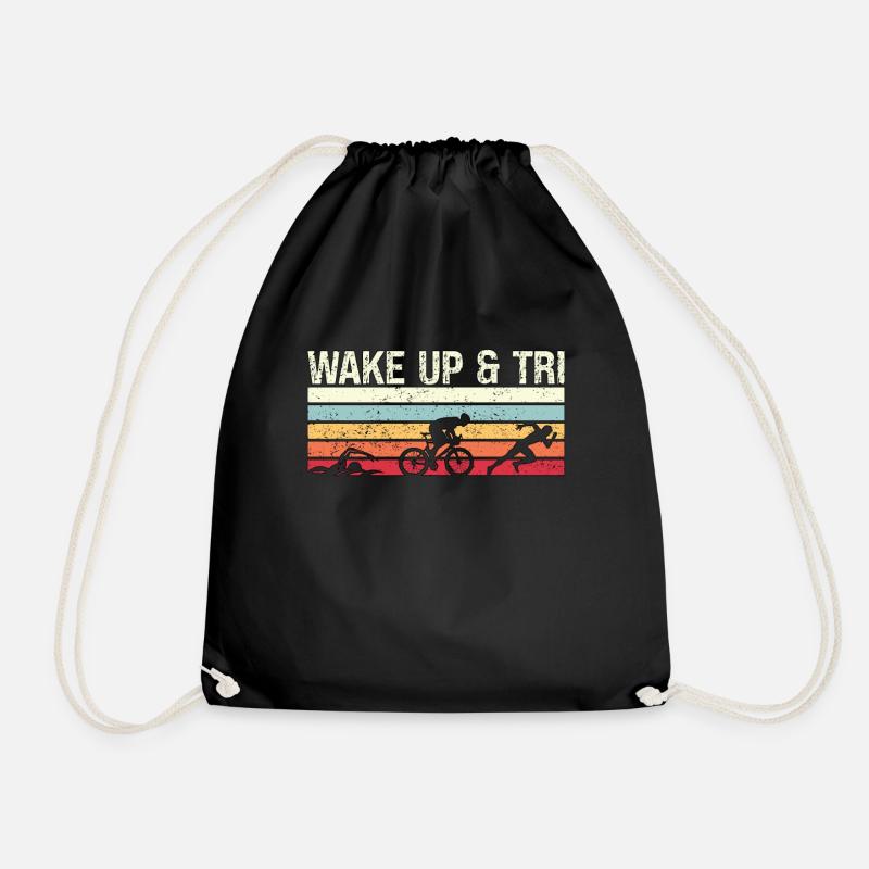 Triathlon Wake Up & Tri Retro Training Triathletes - Turnbeutel - Schwarz