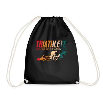 Triathlon Triathlete When A Single Retro Sprinting - Drawstring Bag - black - Front