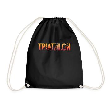 Triathlon Swimming Sprinting Cycling Competition - Turnbeutel - Schwarz - Vorne