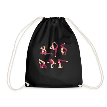 Wine Yoga - Drawstring Bag - black - Front