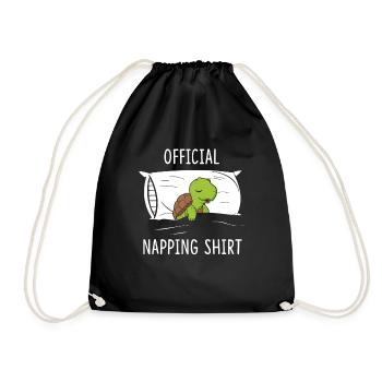 Official Napping Shirt Turtle Pajama - Turnbeutel - Schwarz - Vorne
