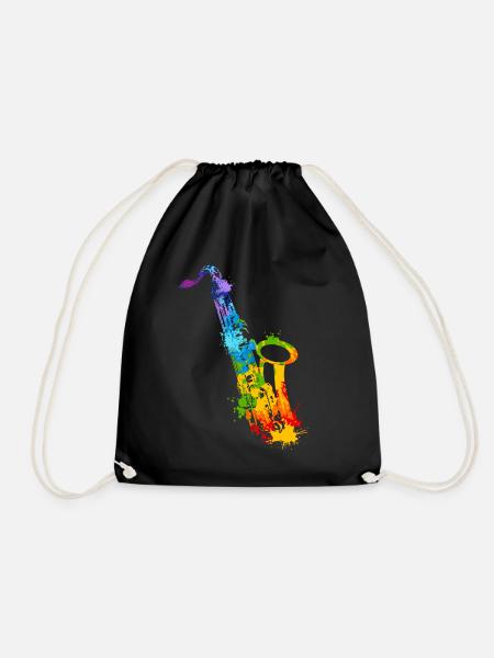 Splash Saxophone Musical Musician Saxophonist - Turnbeutel - Schwarz