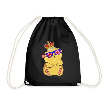 Hamster Reine Elizabeth II Couronne britannique - Sac de sport léger - noir - Devant