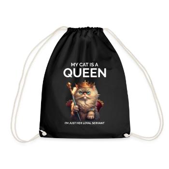 Pelz Eltern Kätzchen Katze Papa Katze Mama - Turnbeutel - Schwarz - Vorne