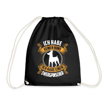 Ich habe einen Zwergpinscher Rehpinscher - Turnbeutel - Schwarz - Vorne