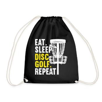 DIsc Golf Disc Golfing - Drawstring Bag - black - Front