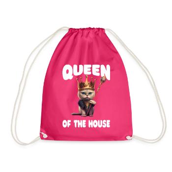 Cat Lady - Funny - Drawstring Bag - fuchsia - Front