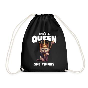 Sarcastic Cat - Drawstring Bag - black - Front