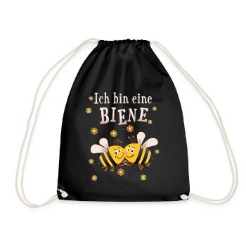 Biene Bienchen Bienen - Turnbeutel - Schwarz - Vorne