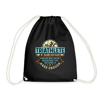 Triathlon Triathlete Someone Who Doesn't Training - Drawstring Bag - black - Front
