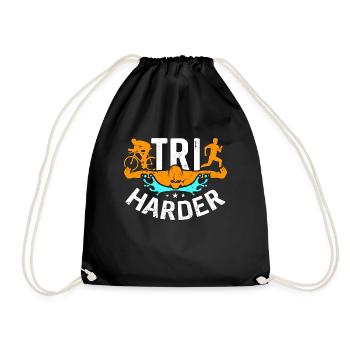 Triathlon Tri Harder Swimmer Competition Training - Turnbeutel - Schwarz - Vorne