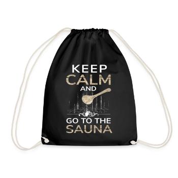 Restez calme et allez au sauna - Sac de sport léger - noir - Devant