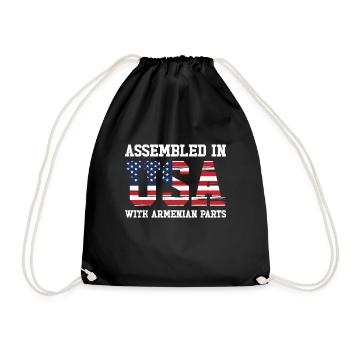 Born Armenian Armenia American USA Citizenship - Drawstring Bag - black - Front