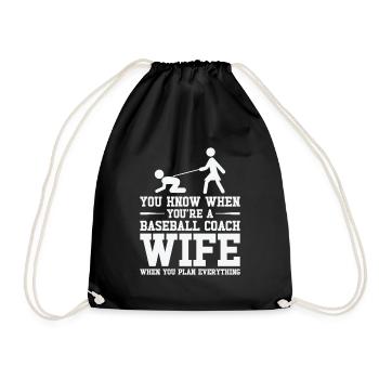 Femme entraîneur de baseball Mère qui travaille - Sac de sport léger - noir - Devant