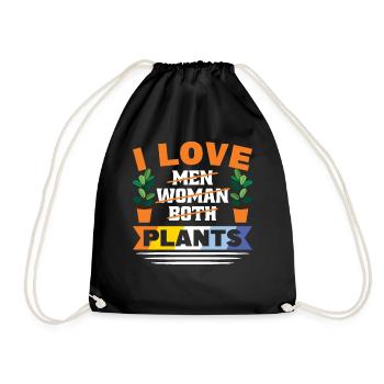 Aroace Flag Pride LGBTQ cute plants - Drawstring Bag - black - Front