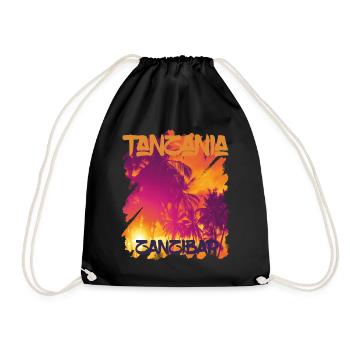 Palmiers Zansibar plage mer vacances surf île So - Sac de sport léger - noir - Devant