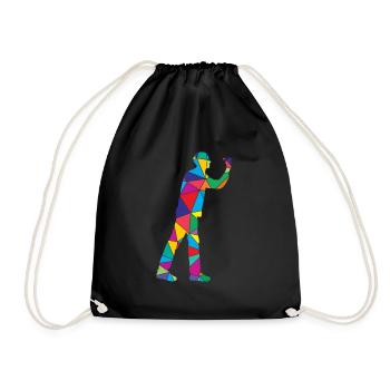 Low Poly Dartist Polygon Dart - Drawstring Bag - black - Front