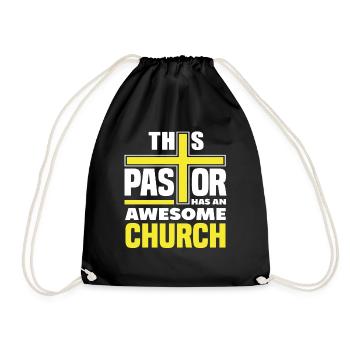Pfarrer Pastor Tolle Kirche Geistlicher Geschenk - Turnbeutel - Schwarz - Vorne