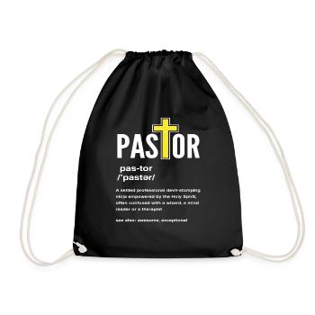 Pfarrer Pastor Definition - Turnbeutel - Schwarz - Vorne