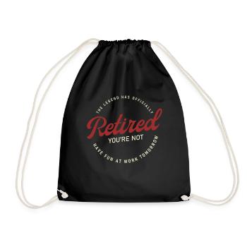 The Legend Has Officially Retired Rente Gift - Drawstring Bag - black - Front