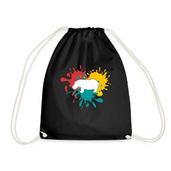 Hippo Silhouette - Drawstring Bag - black - Front