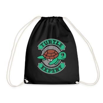 Turtle Expert Water Turtle Tortoise - Drawstring Bag - black - Front