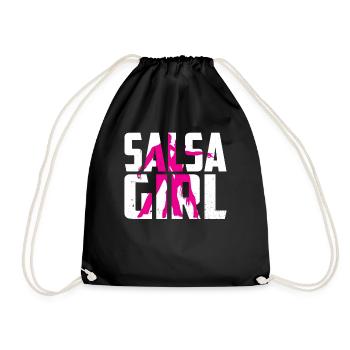 Salsa Mädchen Mama Tanzen Hobby Tänzer Tanz - Turnbeutel - Schwarz - Vorne