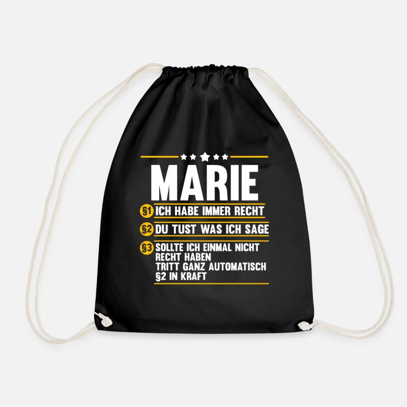 Marie - Turnbeutel - Schwarz