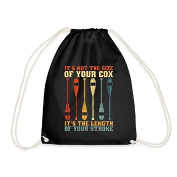 Rowing It's Not the Size Of Retro Row Boat Rower - Drawstring Bag - black - Front