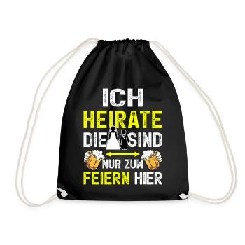 Junggesellenabschied T-Shirt Bräutigam JGA Männer - Turnbeutel - Schwarz - Vorne