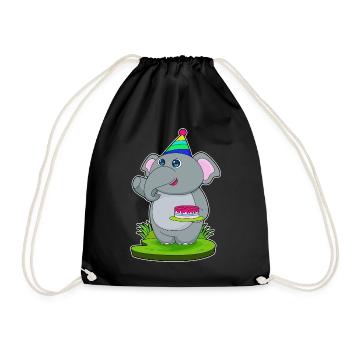 Gâteau d’anniversaire d’éléphant - Sac de sport léger - noir - Devant