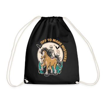 Skelett Reitpferd Fehler Reiten - Turnbeutel - Schwarz - Vorne