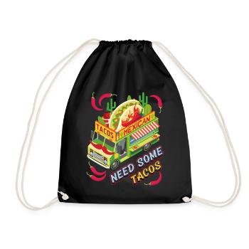 Taco, food truck mexicain, Need Tacos Saying - Sac de sport léger - noir - Devant