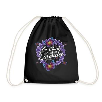 In April we wear Lavender Stress Awareness - Drawstring Bag - black - Front