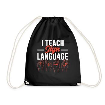 J’enseigne les signes aux professeurs de langue des signes - Sac de sport léger - noir - Devant